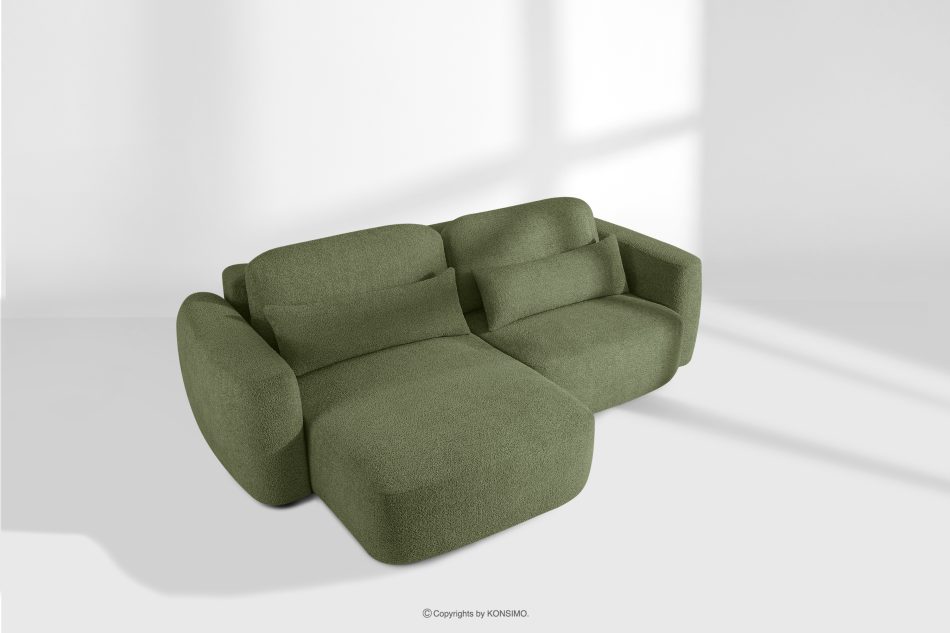 ELOSA Linkes Ecksofa und Sessel im Japandi-Stil Bouclé olivgrün olivgrün - Foto 25