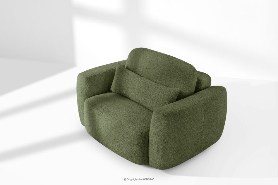 ELOSA Linkes Ecksofa und Sessel im Japandi-Stil Bouclé olivgrün olivgrün - Foto 26