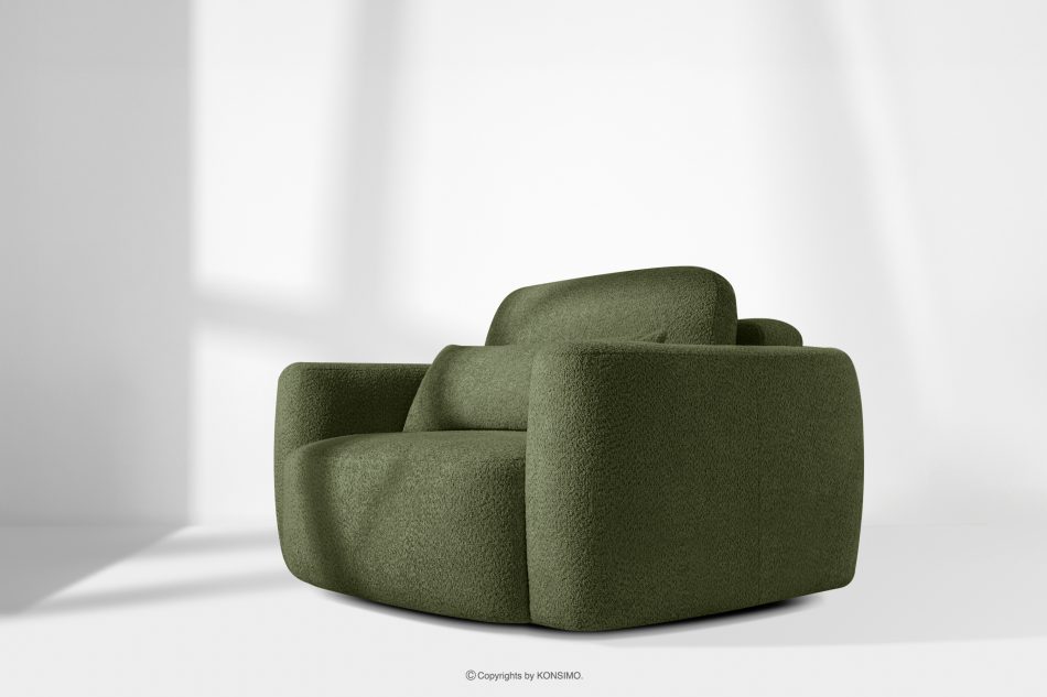 ELOSA Linkes Ecksofa und Sessel im Japandi-Stil Bouclé olivgrün olivgrün - Foto 28