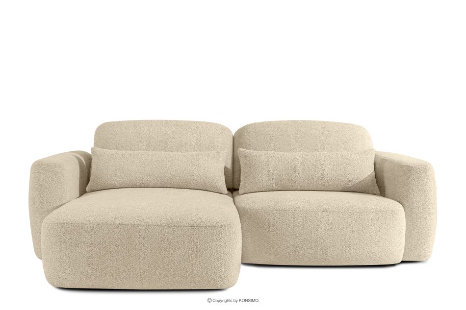 ELOSA Linkes Ecksofa und Sessel im Japandi-Stil Bouclé hellbeige hellbeige - Foto 2