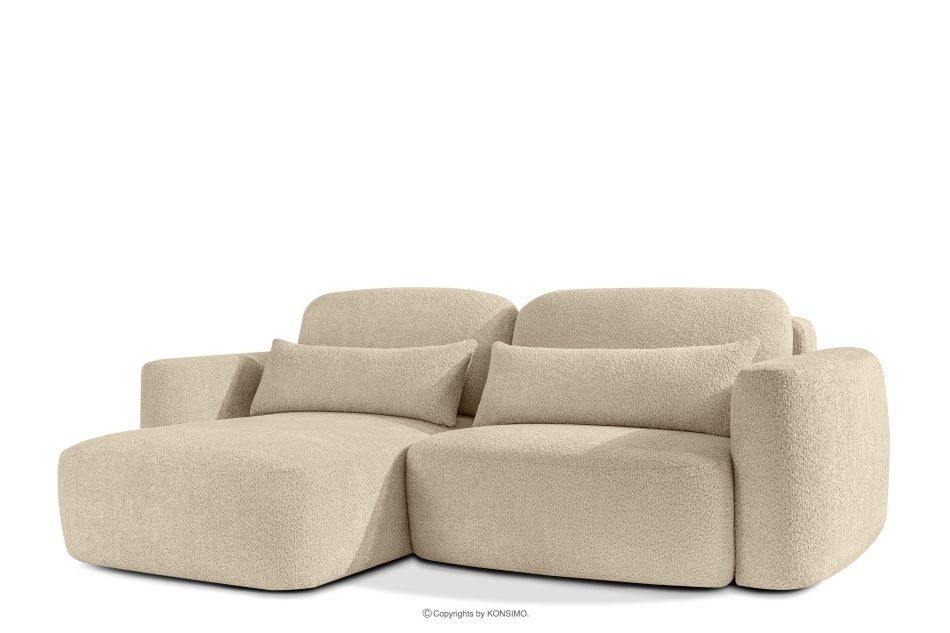 ELOSA Linkes Ecksofa und Sessel im Japandi-Stil Bouclé hellbeige hellbeige - Foto 4