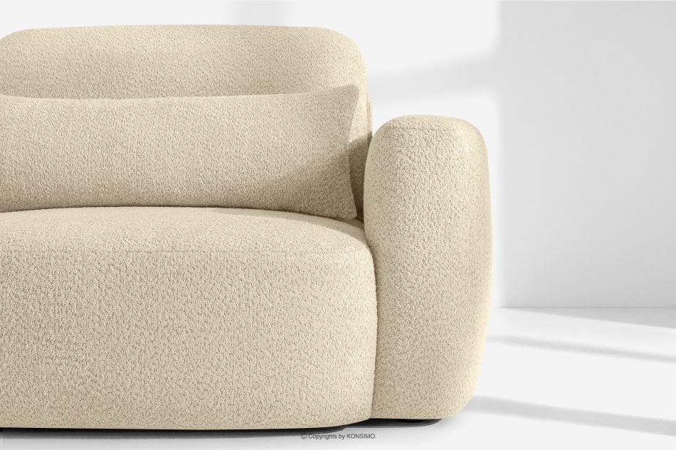 ELOSA Linkes Ecksofa und Sessel im Japandi-Stil Bouclé hellbeige hellbeige - Foto 7
