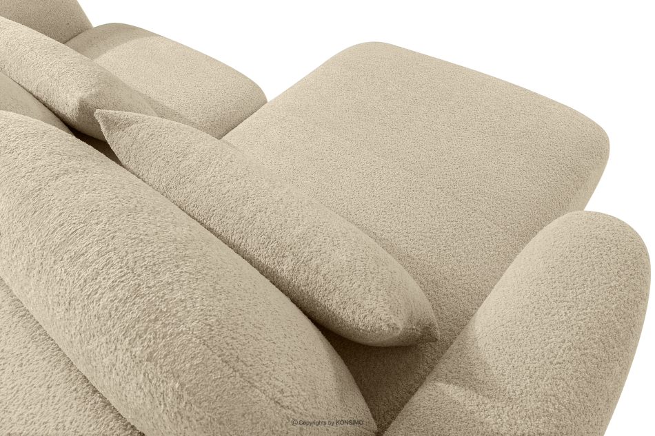 ELOSA Linkes Ecksofa und Sessel im Japandi-Stil Bouclé hellbeige hellbeige - Foto 12
