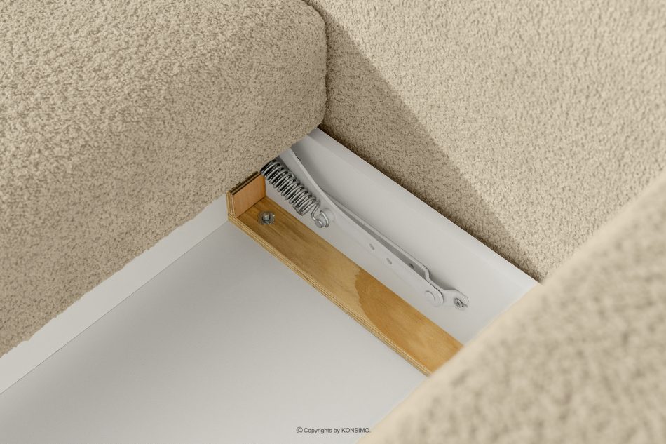 ELOSA Linkes Ecksofa und Sessel im Japandi-Stil Bouclé hellbeige hellbeige - Foto 14