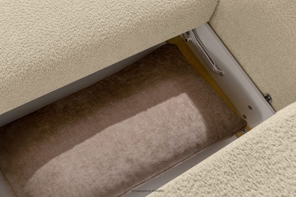 ELOSA Linkes Ecksofa und Sessel im Japandi-Stil Bouclé hellbeige hellbeige - Foto 15