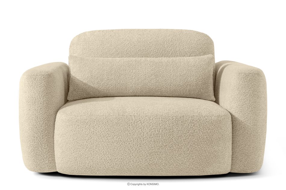 ELOSA Linkes Ecksofa und Sessel im Japandi-Stil Bouclé hellbeige hellbeige - Foto 16