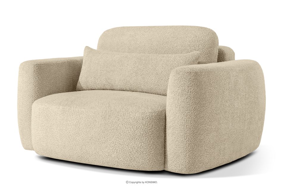 ELOSA Linkes Ecksofa und Sessel im Japandi-Stil Bouclé hellbeige hellbeige - Foto 17
