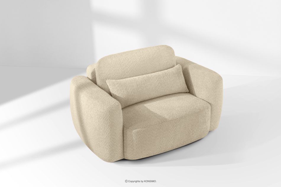 ELOSA Linkes Ecksofa und Sessel im Japandi-Stil Bouclé hellbeige hellbeige - Foto 24