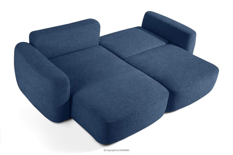 ELOSA Linkes Ecksofa und Sessel im Japandi-Stil Bouclé marineblau marineblau - Foto 5