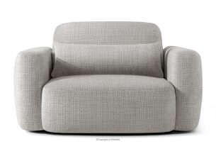 ELOSA, https://konsimo.de/kollektion/elosa/ Japandi-Sessel aus hellgrauem Chenille-Stoff hellgrau - Foto