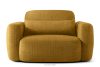 Sessel im japanischen Stil aus gelbem Chenille-Stoff