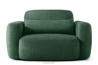 Sessel im japanischen Stil aus grünem Chenille-Stoff