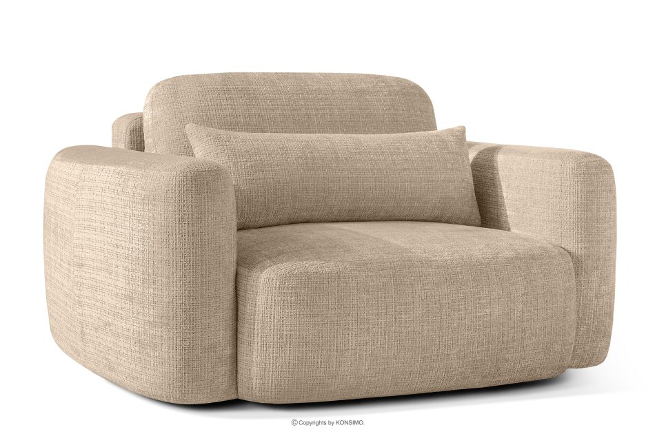 ELOSA Japandi-Sessel aus beigem Chenille-Stoff beige - Foto 3