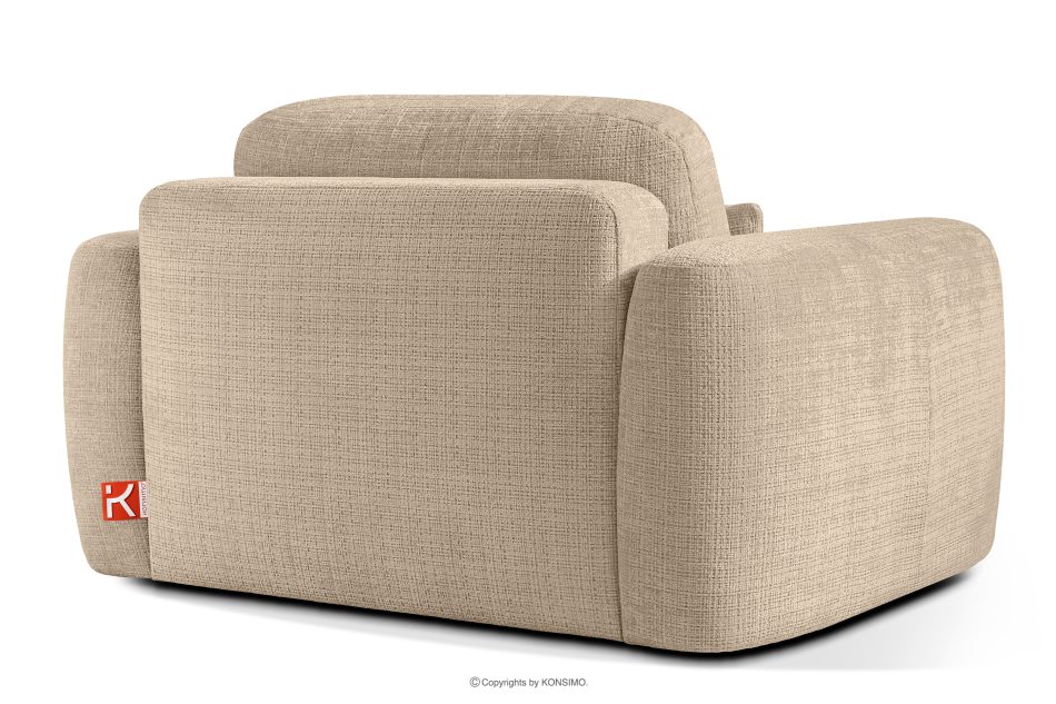 ELOSA Japandi-Sessel aus beigem Chenille-Stoff beige - Foto 4