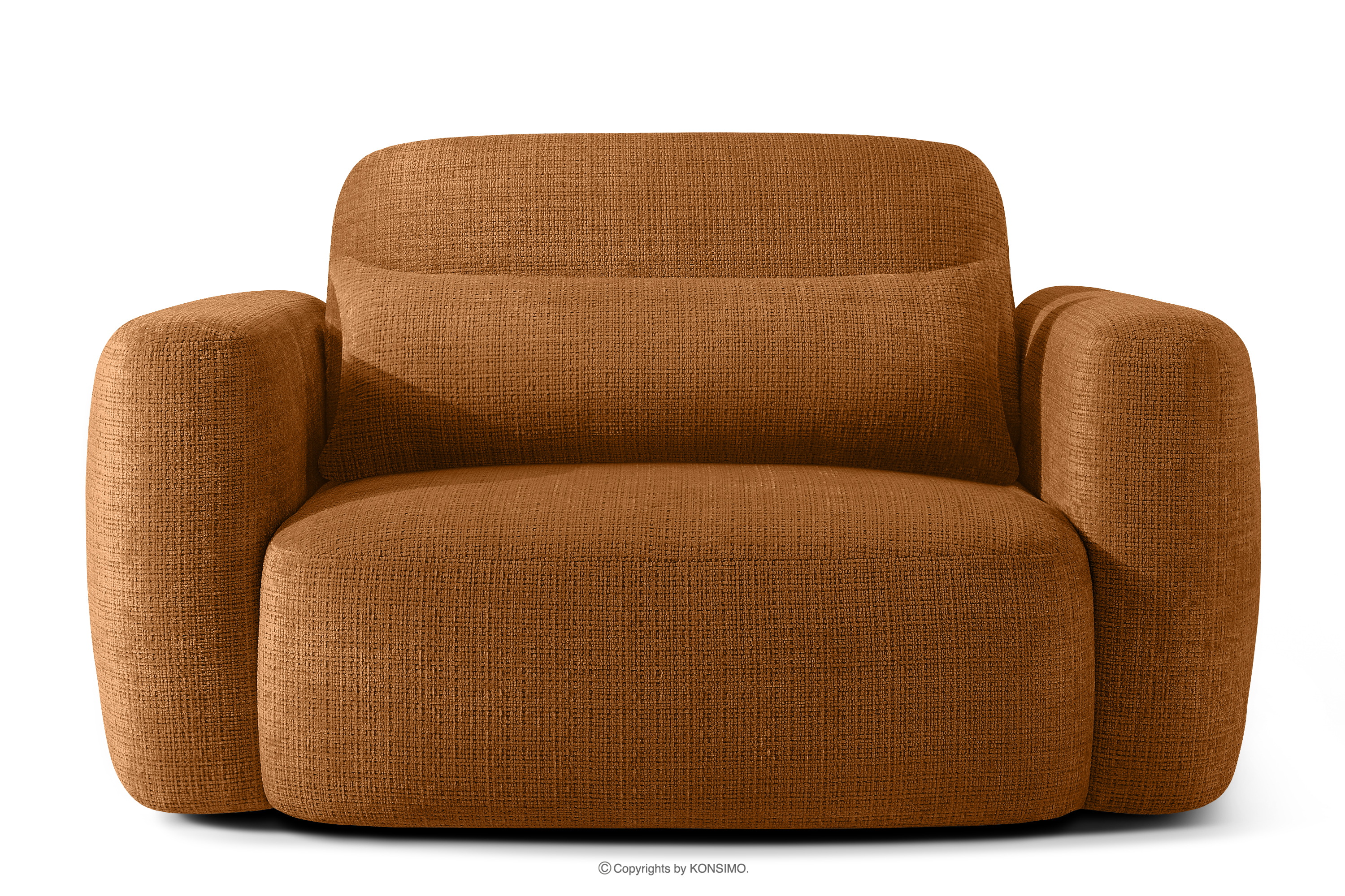 Sessel im japanischen Stil aus rotem Chenille-Stoff