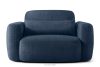Sessel im japanischen Stil aus dunkelblauem Chenille-Stoff