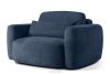 ELOSA Sessel im japanischen Stil aus dunkelblauem Chenille-Stoff marineblau - Foto 3