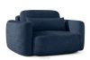 ELOSA Sessel im japanischen Stil aus dunkelblauem Chenille-Stoff marineblau - Foto 4