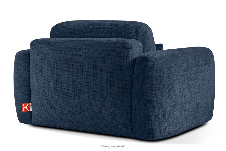 ELOSA Sessel im japanischen Stil aus dunkelblauem Chenille-Stoff marineblau - Foto 4