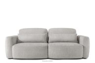Sofa 3 Japandi aus hellgrauem Chenille-Stoff