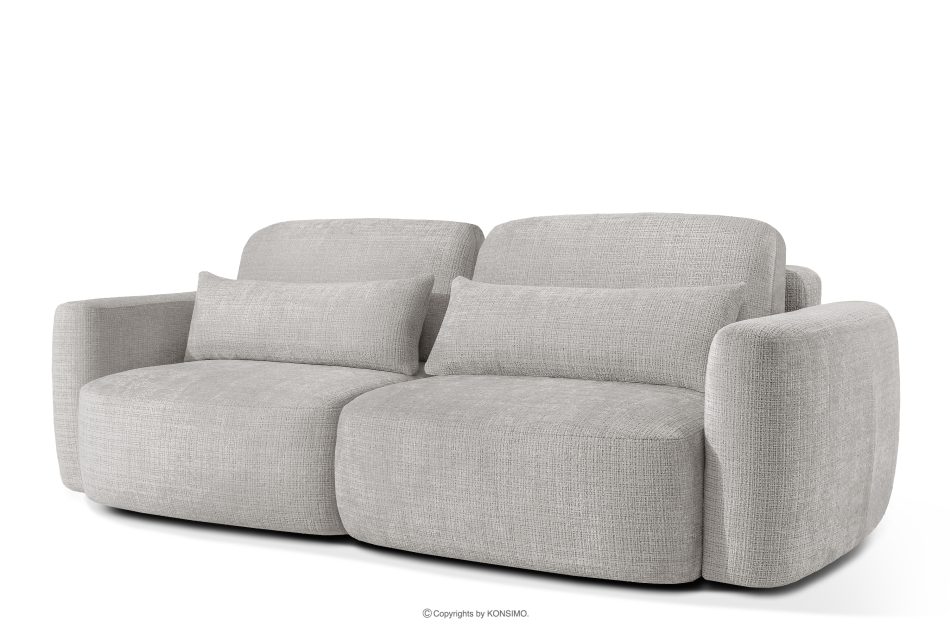 ELOSA Sofa 3 Japandi aus hellgrauem Chenille-Stoff hellgrau - Foto 2
