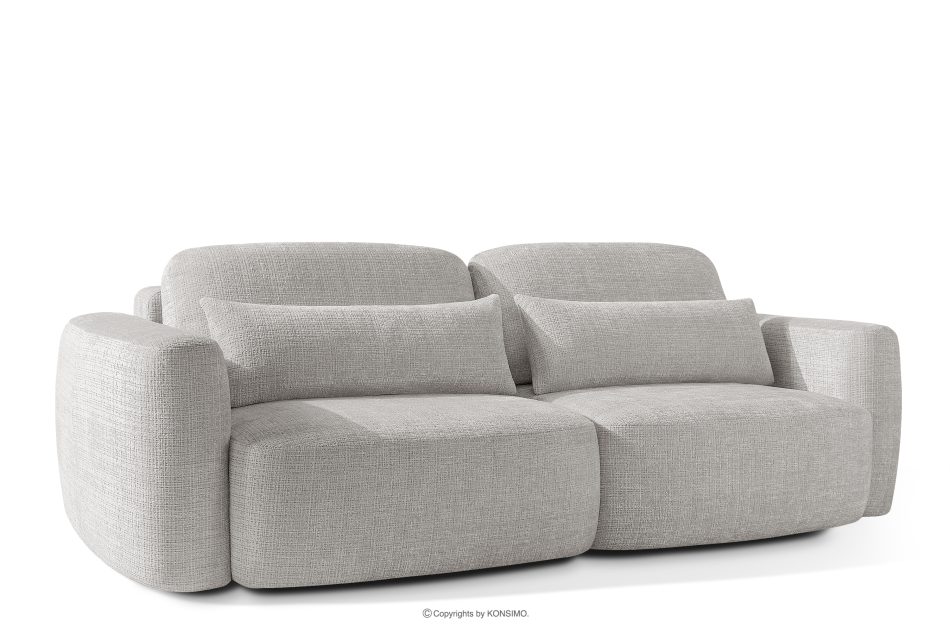 ELOSA Sofa 3 Japandi aus hellgrauem Chenille-Stoff hellgrau - Foto 3