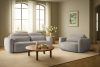 ELOSA Sofa 3 Japandi aus hellgrauem Chenille-Stoff hellgrau - Foto 22