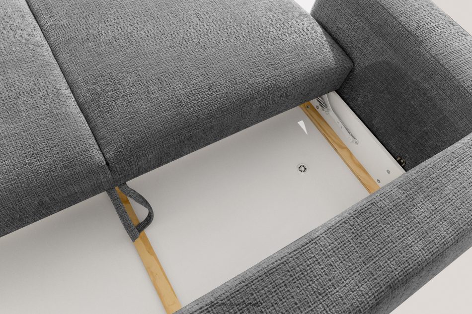 ELOSA Sofa 3 Japandi aus dunkelgrauem Chenille-Stoff dunkelgrau - Foto 12