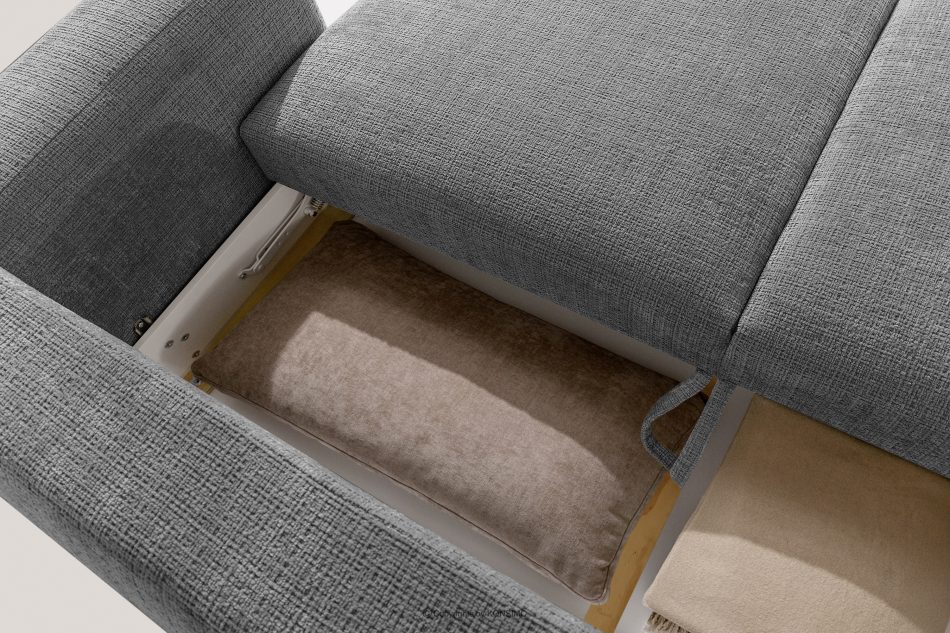 ELOSA Sofa 3 Japandi aus dunkelgrauem Chenille-Stoff dunkelgrau - Foto 14