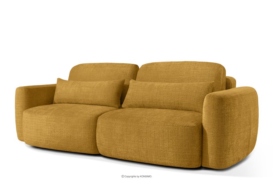 ELOSA Dreisitzer-Sofa im japanischen Stil aus gelbem Chenille-Stoff gelb - Foto 2