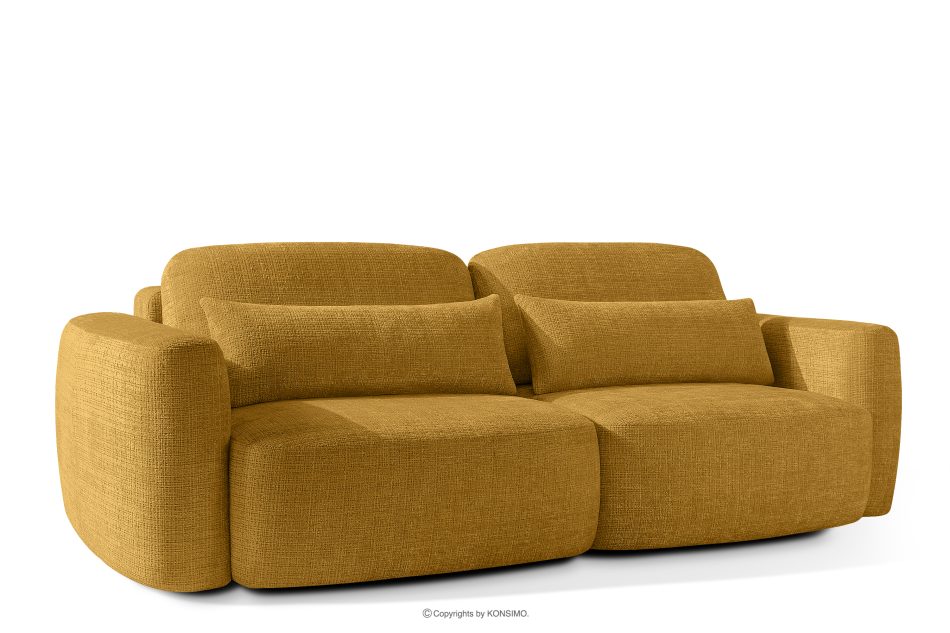ELOSA Dreisitzer-Sofa im japanischen Stil aus gelbem Chenille-Stoff gelb - Foto 3