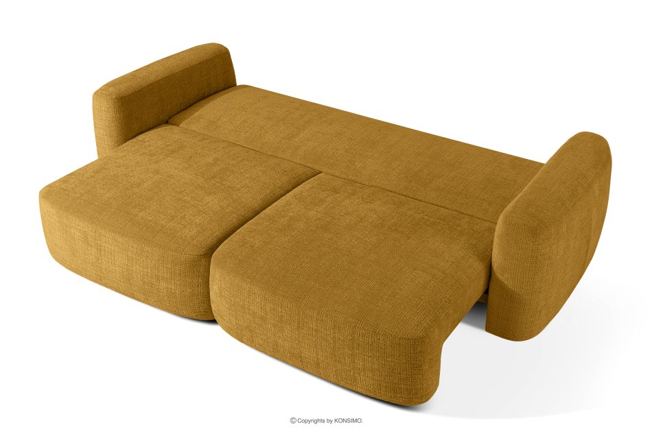 ELOSA Dreisitzer-Sofa im japanischen Stil aus gelbem Chenille-Stoff gelb - Foto 4
