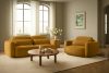 ELOSA Dreisitzer-Sofa im japanischen Stil aus gelbem Chenille-Stoff gelb - Foto 22