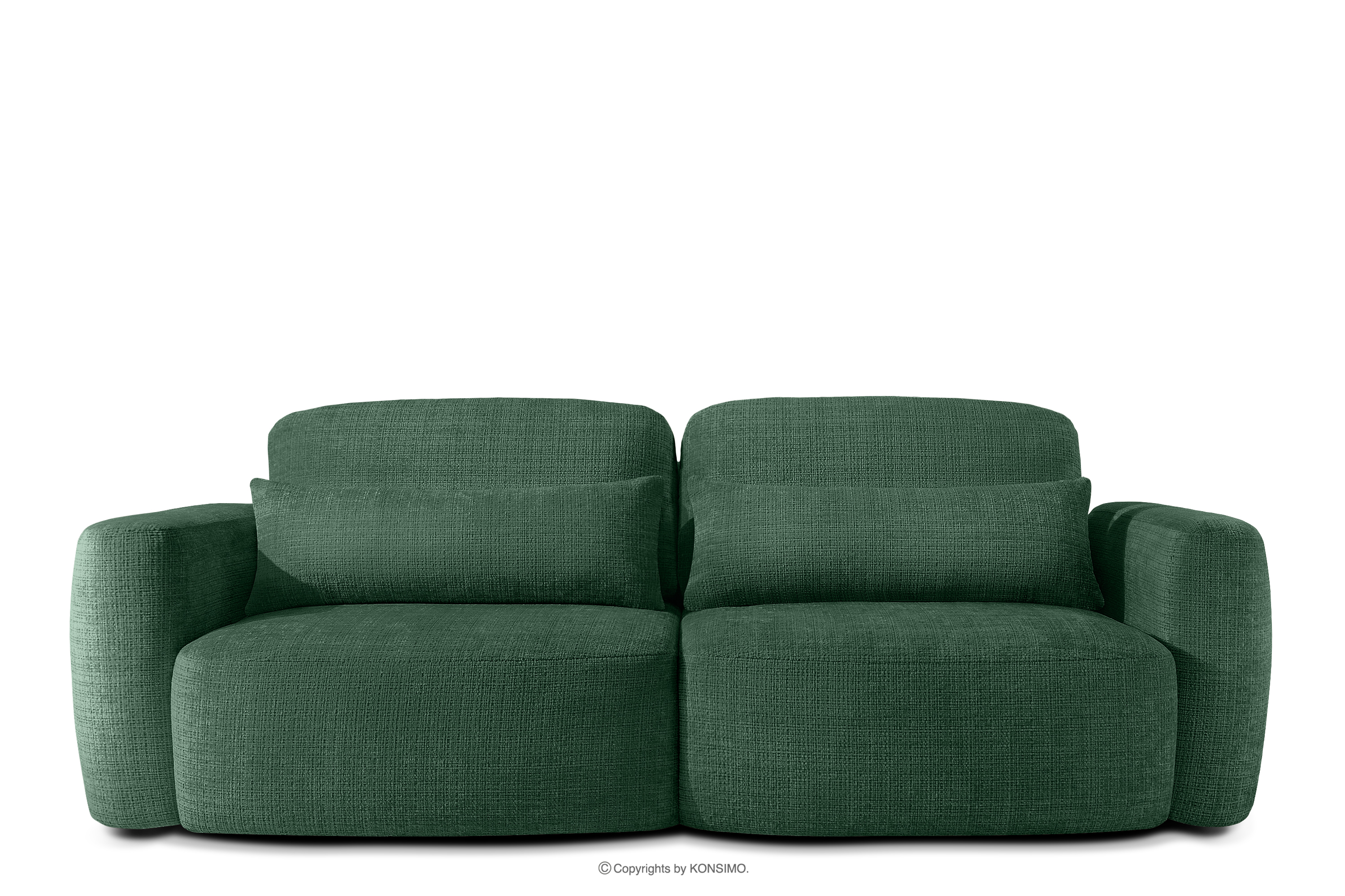 Dreisitzer-Sofa im japanischen Stil aus grünem Chenille-Stoff