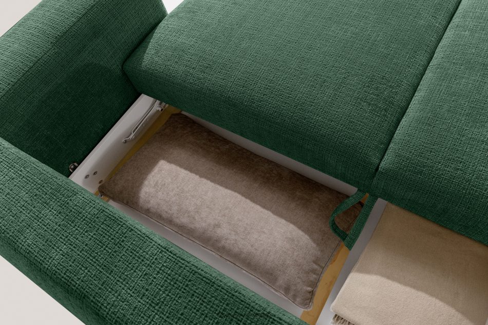 ELOSA Dreisitzer-Sofa im japanischen Stil aus grünem Chenille-Stoff grün - Foto 14