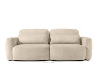 Sofa 3 Japandi aus cremefarbenem Chenille-Stoff