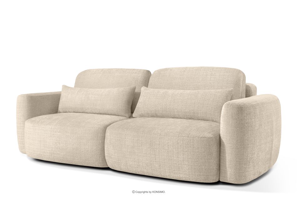 ELOSA Sofa 3 Japandi aus cremefarbenem Chenille-Stoff cremefarben - Foto 2