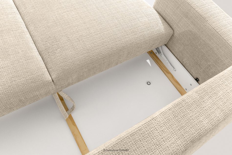 ELOSA Sofa 3 Japandi aus cremefarbenem Chenille-Stoff cremefarben - Foto 12