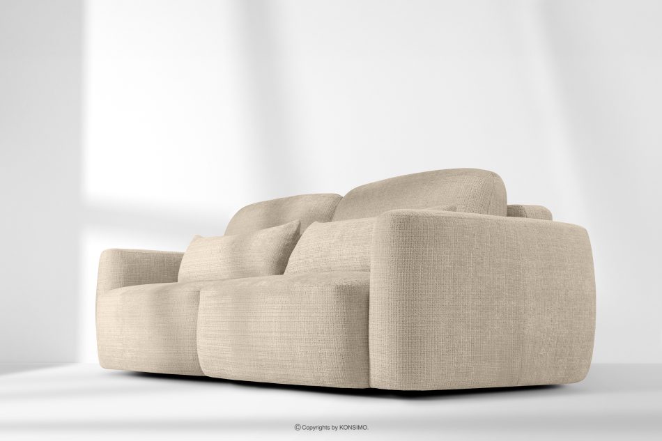 ELOSA Sofa 3 Japandi aus cremefarbenem Chenille-Stoff cremefarben - Foto 19
