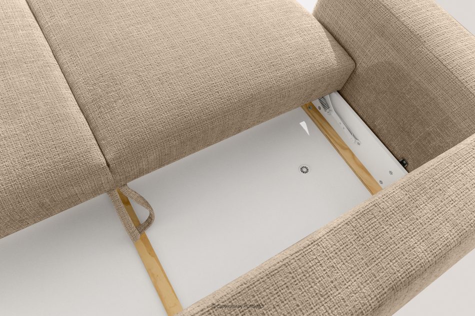 ELOSA Sofa 3 Japandi aus beigem Chenille-Stoff beige - Foto 12