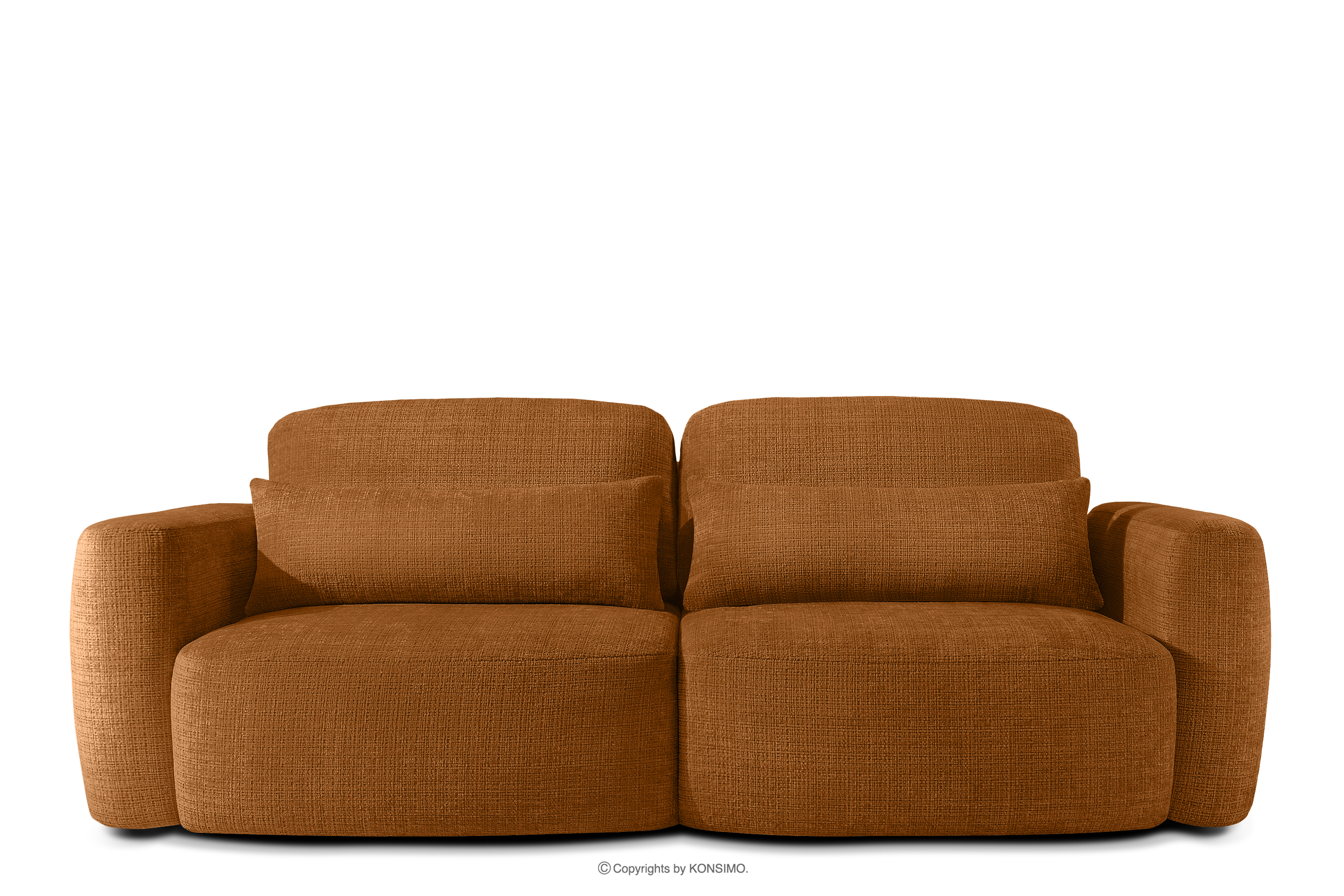 Dreisitzer-Sofa im japanischen Stil aus rotem Chenille-Stoff