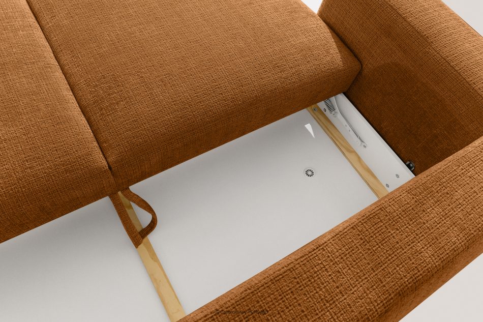 ELOSA Dreisitzer-Sofa im japanischen Stil aus rotem Chenille-Stoff rot - Foto 12