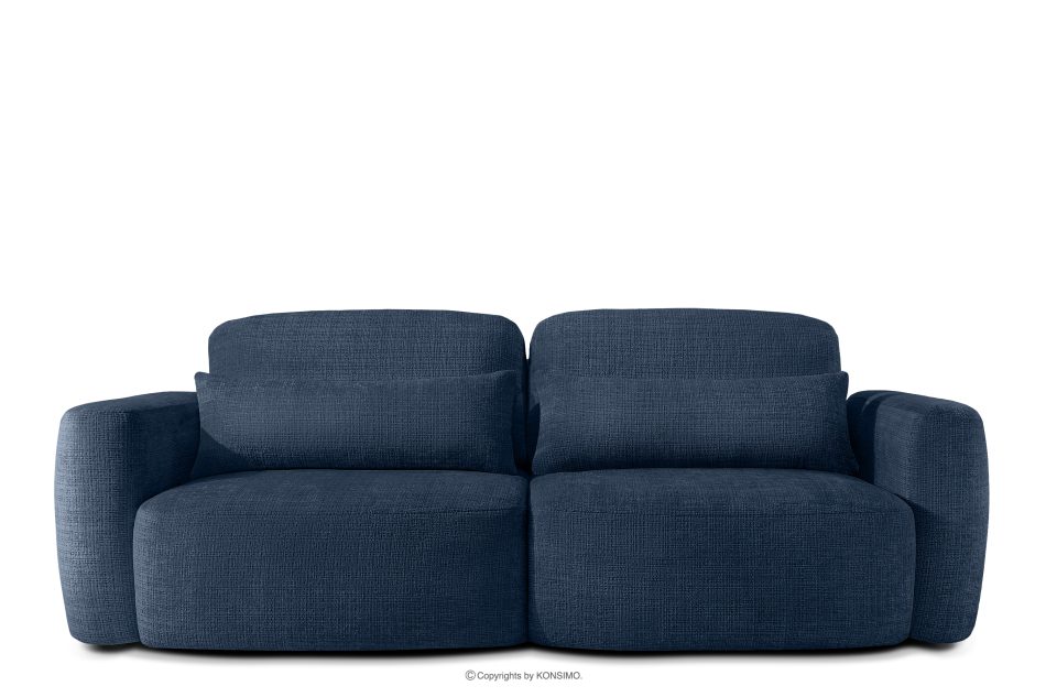 ELOSA Dreisitzer-Sofa im japanischen Stil aus dunkelblauem Chenille-Stoff marineblau - Foto 0