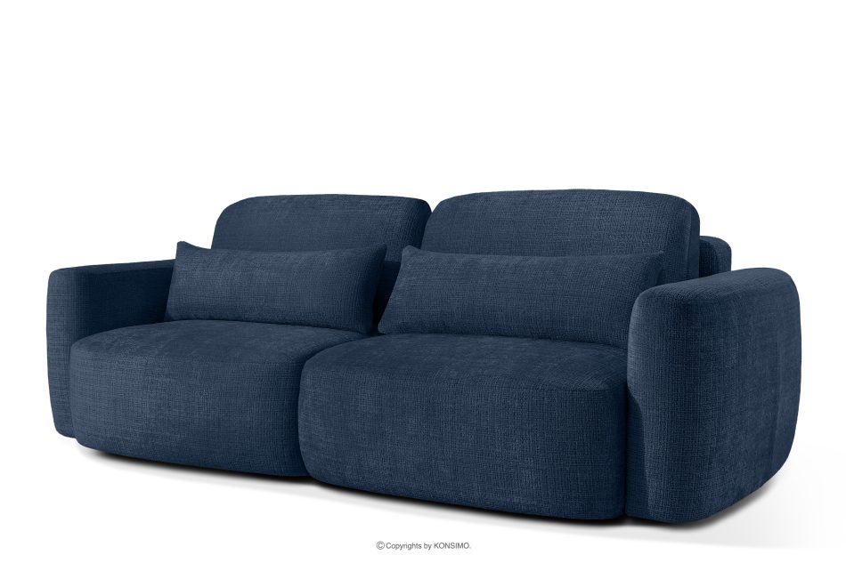 ELOSA Dreisitzer-Sofa im japanischen Stil aus dunkelblauem Chenille-Stoff marineblau - Foto 2