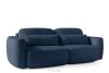 ELOSA Dreisitzer-Sofa im japanischen Stil aus dunkelblauem Chenille-Stoff marineblau - Foto 4