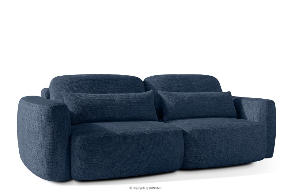 ELOSA Dreisitzer-Sofa im japanischen Stil aus dunkelblauem Chenille-Stoff marineblau - Foto 3
