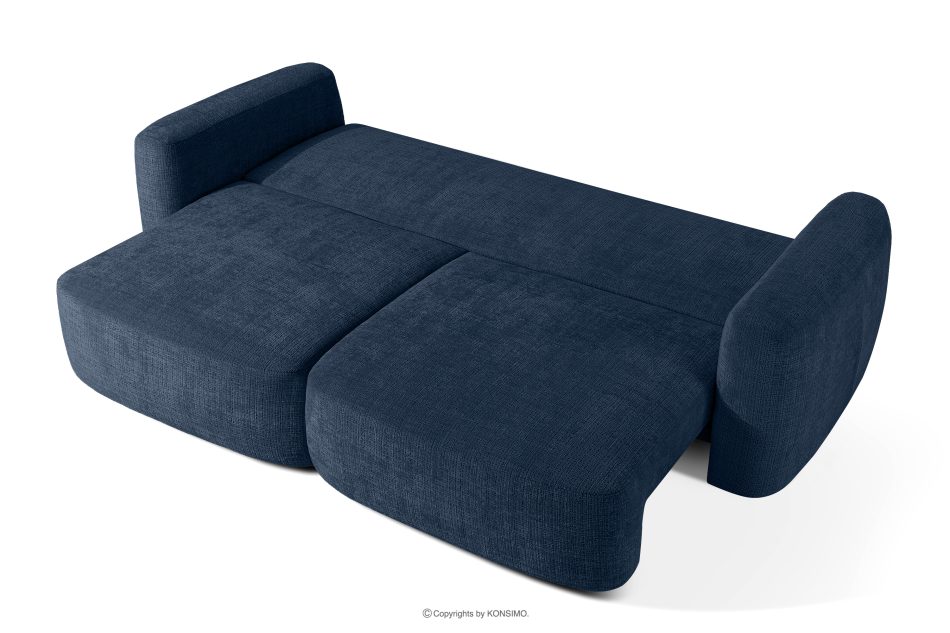 ELOSA Dreisitzer-Sofa im japanischen Stil aus dunkelblauem Chenille-Stoff marineblau - Foto 4
