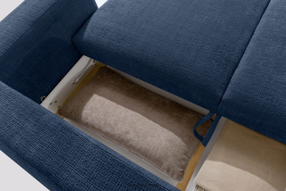ELOSA Dreisitzer-Sofa im japanischen Stil aus dunkelblauem Chenille-Stoff marineblau - Foto 14