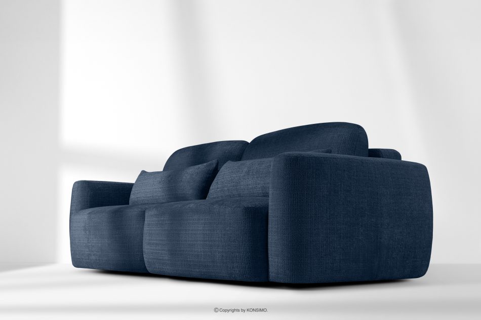 ELOSA Dreisitzer-Sofa im japanischen Stil aus dunkelblauem Chenille-Stoff marineblau - Foto 19