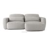 Japandi-Ecksofa aus Chenille-Stoff rechts hellgrau